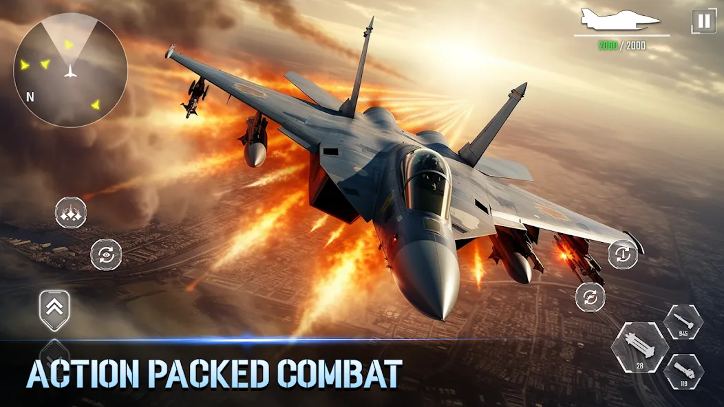 Скачать Aircraft Strike: Jet Fighter — Модификация Безлимитные деньги и оружие — скриншот 5
