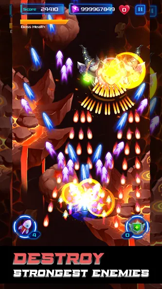 Взломанная Galaxy Attack: Space Shooter на Андроид — Безлимитные деньги и усиленное оружие — скриншот 3
