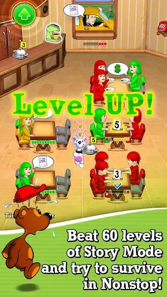 Взломанная Lunch Rush HD Restaurant Games на Андроид — Безлимитные деньги и все уровни открыты — скриншот 2