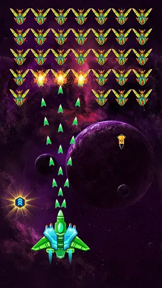 Galaxy Attack: Shooting Game на Андроид — Безлимитные деньги и улучшенное оружие — скриншот 1