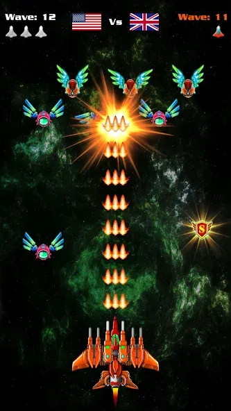 Galaxy Attack: Shooting Game на Андроид — Безлимитные деньги и улучшенное оружие — скриншот 2