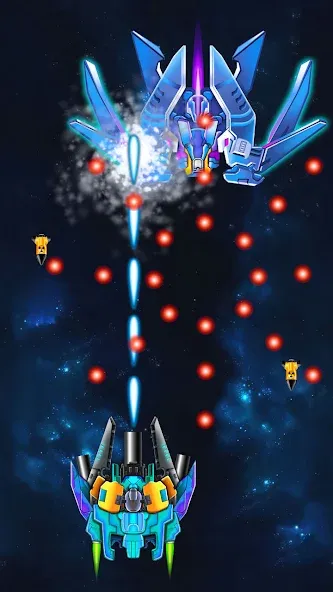 Galaxy Attack: Shooting Game на Андроид — Безлимитные деньги и улучшенное оружие — скриншот 5