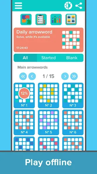 Скачать Crossword: Arrowword puzzles — Последняя версия (Безлимитные подсказки и открыты все уровни) — скриншот 3