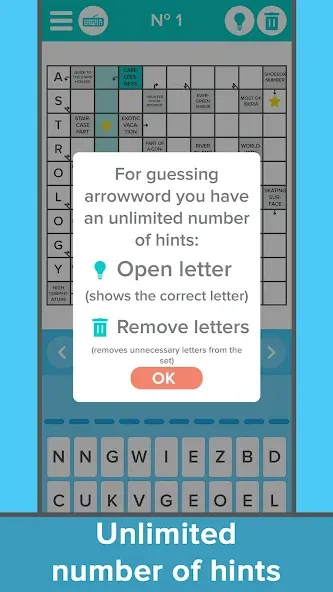 Скачать Crossword: Arrowword puzzles — Последняя версия (Безлимитные подсказки и открыты все уровни) — скриншот 4