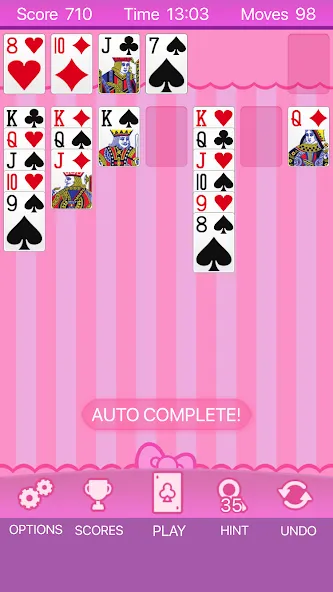 Скачать Pink Solitaire — Модификация Без рекламы и все темы открыты — скриншот 1