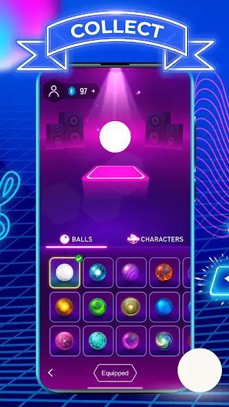 Tiles Hop: EDM Rush — Мод: Безлимитные жизни и все песни открыты — скриншот 2