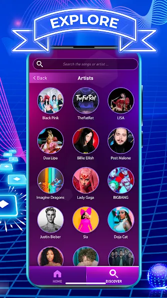Tiles Hop: EDM Rush — Мод: Безлимитные жизни и все песни открыты — скриншот 3