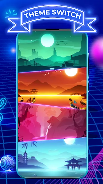 Tiles Hop: EDM Rush — Мод: Безлимитные жизни и все песни открыты — скриншот 5
