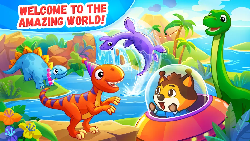 Dinosaur games for kids age 2 на Андроид — Все динозавры и уровни открыты — скриншот 1