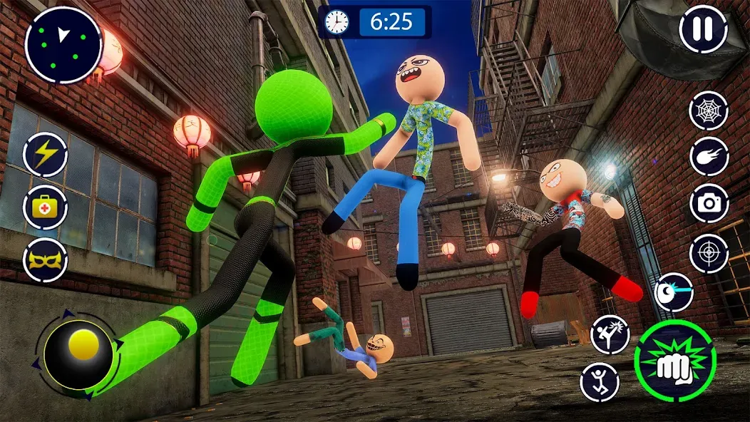 Spider Stickman Rope Hero Game — Мод: Безлимитные деньги и суперспособности — скриншот 4