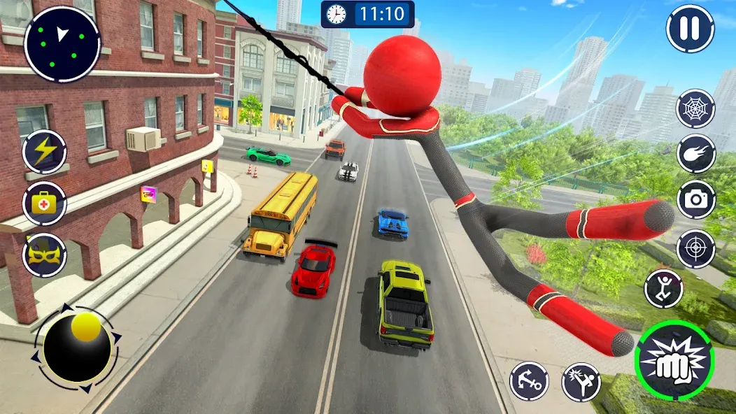 Spider Stickman Rope Hero Game — Мод: Безлимитные деньги и суперспособности — скриншот 5
