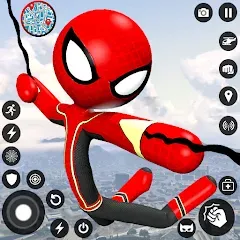 Spider Stickman Rope Hero Game — Мод: Безлимитные деньги и суперспособности