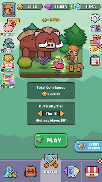 Взлом Wild Survival - Idle Defense — Безлимитные ресурсы и усиленная защита — скриншот 1