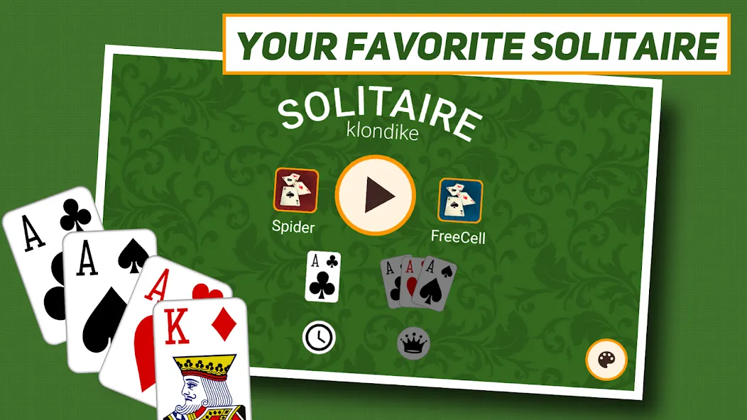 Скачать Klondike Solitaire: Classic с модом — Без рекламы и подсказки доступны — скриншот 1