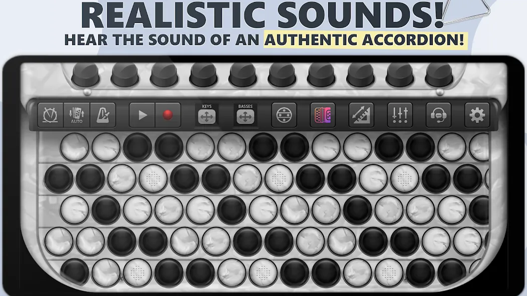 Accordion Chromatic Button — Мод: Хроматические кнопки без ограничений — скриншот 1