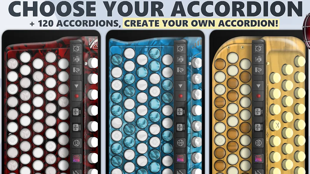 Accordion Chromatic Button — Мод: Хроматические кнопки без ограничений — скриншот 2