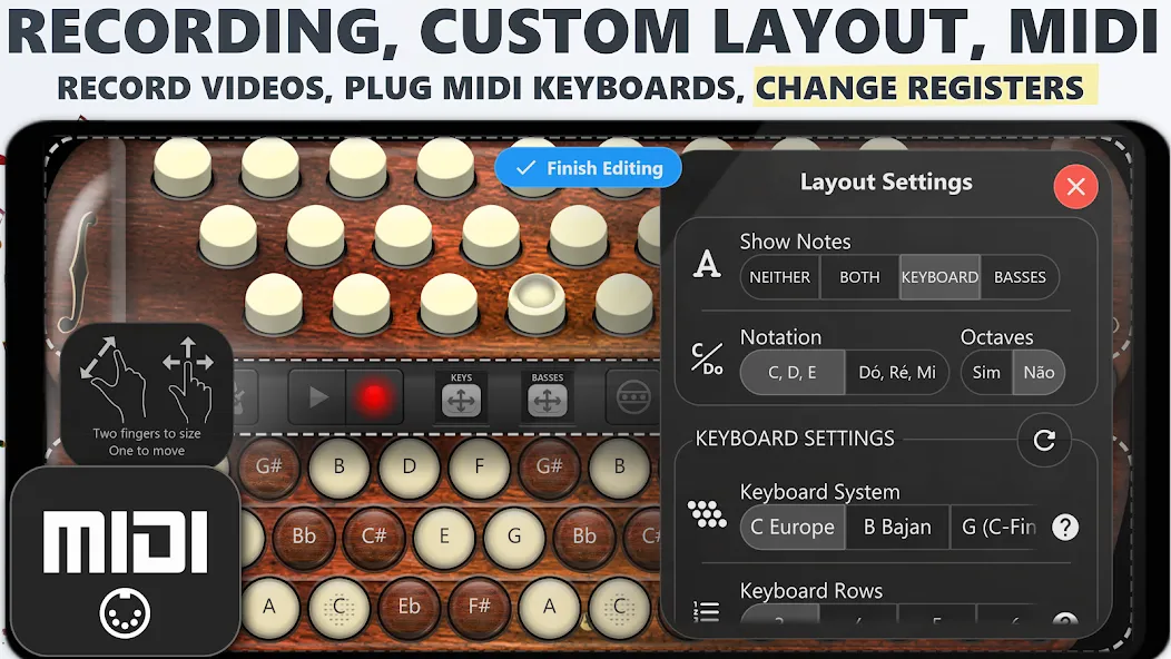 Accordion Chromatic Button — Мод: Хроматические кнопки без ограничений — скриншот 5