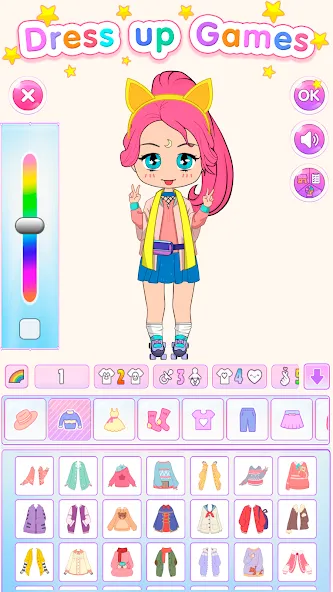 Chibi Doll Dress Up Games — Мод: Открыты все наряды и аксессуары — скриншот 1