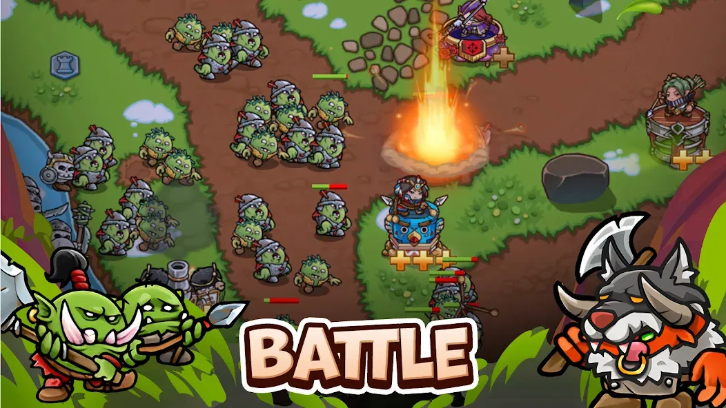 Crazy Defense Heroes - TD Game на Андроид — Безлимитные монеты и открытые герои — скриншот 2