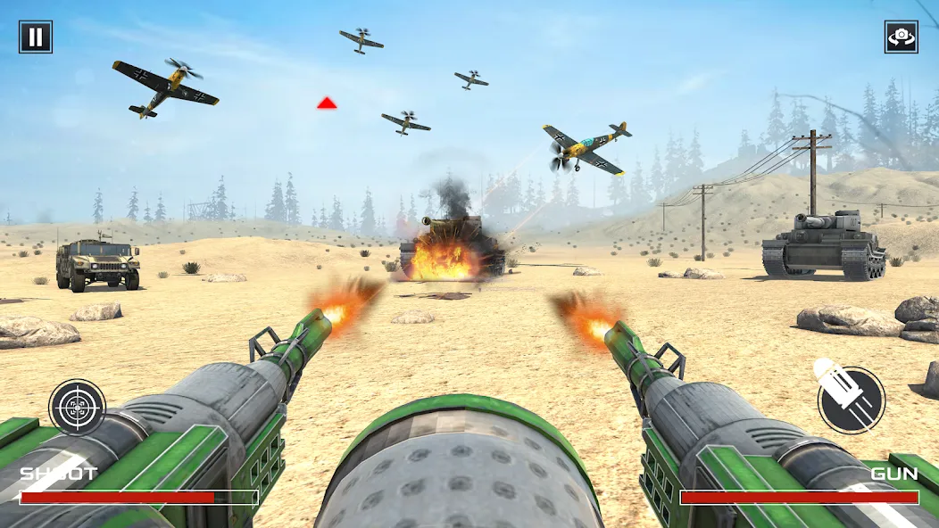 Скачать FPS War Games- Aircrafts Games — Модификация Много оружия и боеприпасов — скриншот 3