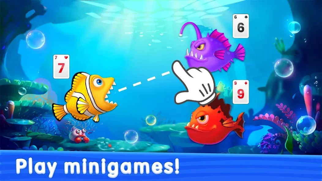Скачать Solitaire TriPeaks: Aquarium — Модификация Без рекламы и много денег — скриншот 1