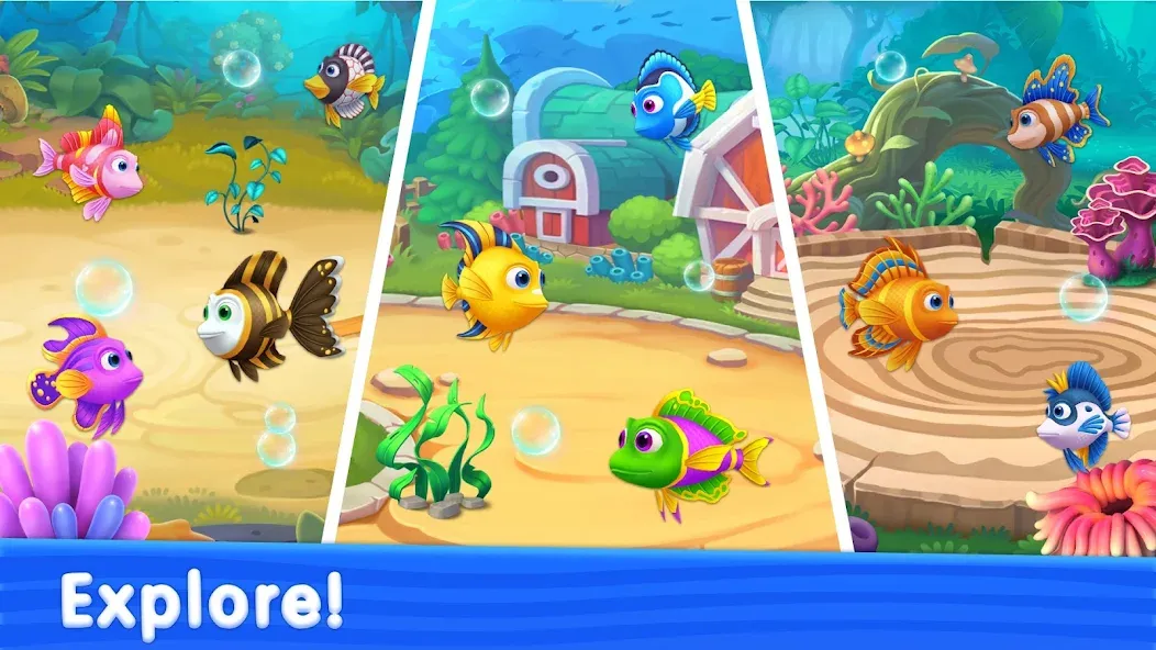 Скачать Solitaire TriPeaks: Aquarium — Модификация Без рекламы и много денег — скриншот 3