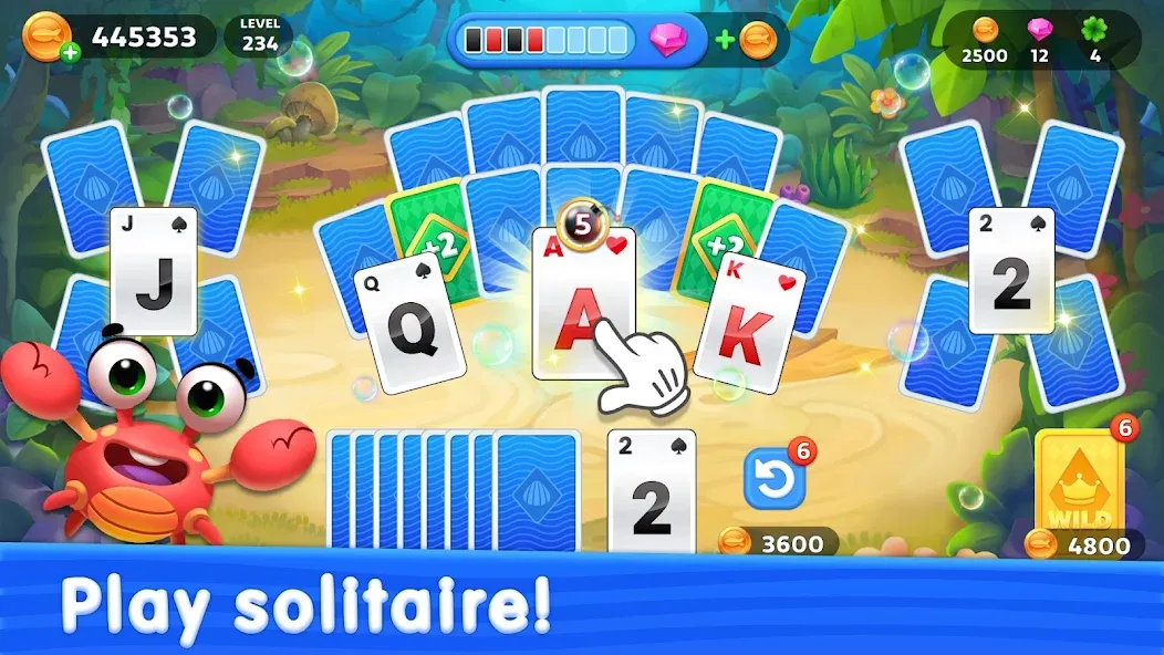 Скачать Solitaire TriPeaks: Aquarium — Модификация Без рекламы и много денег — скриншот 4
