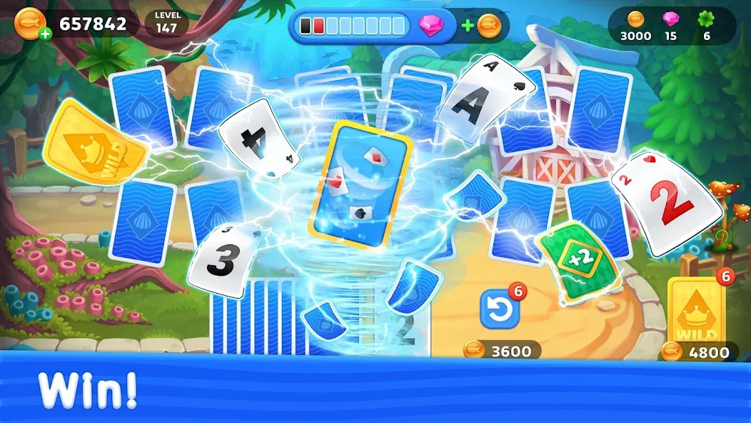Скачать Solitaire TriPeaks: Aquarium — Модификация Без рекламы и много денег — скриншот 5