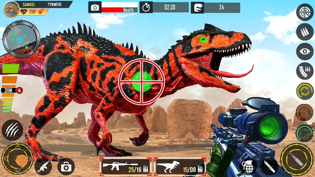 Real Dino Hunting Gun Games MOD — Безлимитные патроны и мощное оружие на Андроид — скриншот 1