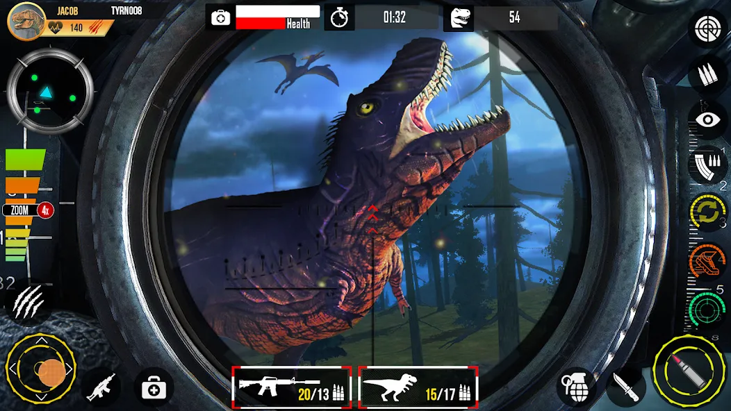 Real Dino Hunting Gun Games MOD — Безлимитные патроны и мощное оружие на Андроид — скриншот 5