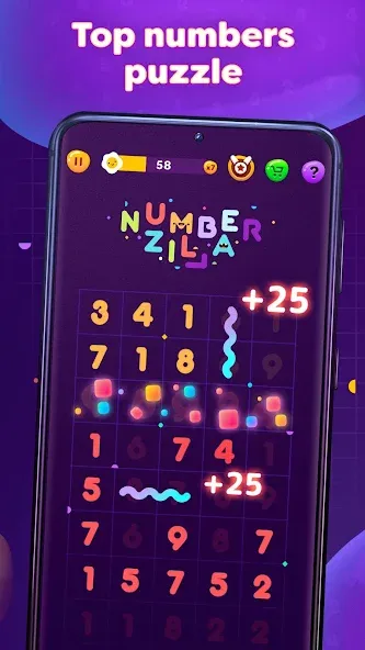 Скачать Numberzilla: Number Match Game — Последняя версия (Без рекламы и безлимитные подсказки) — скриншот 2