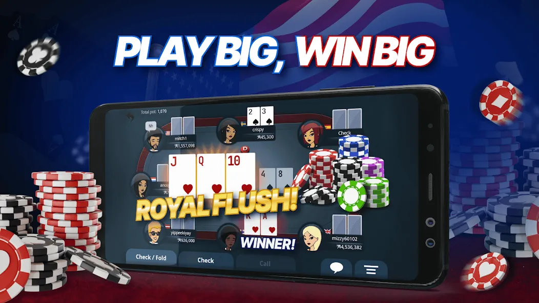 Взломанная Appeak Poker – Texas Holdem на Андроид — Безлимитные фишки и открыты все столы — скриншот 3