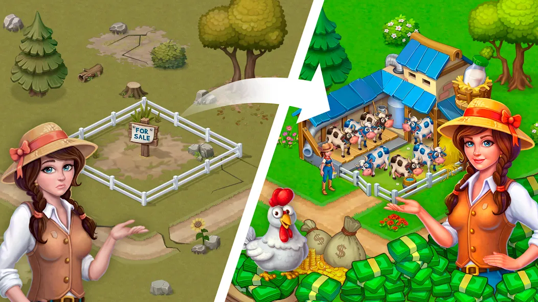 Скачать взломанную Idle Farmer: Mine Game — Безлимитные деньги и ресурсы — скриншот 1