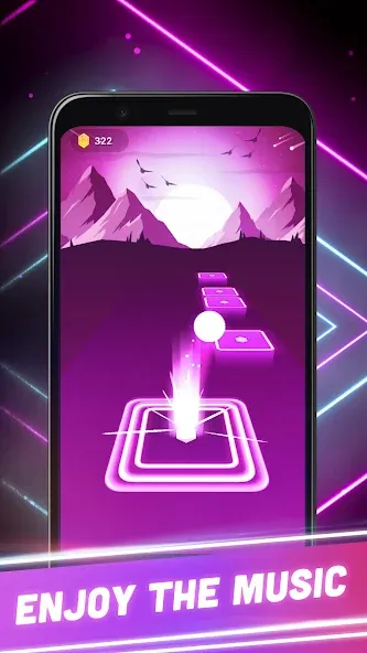 Hop Tiles 3D: Hit music game MOD — Открыты все песни и уровни на Андроид — скриншот 1