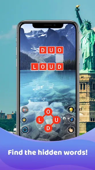 Скачать взлом Word Game : Crossword на Андроид — Подсказки и уровни без ограничений — скриншот 1