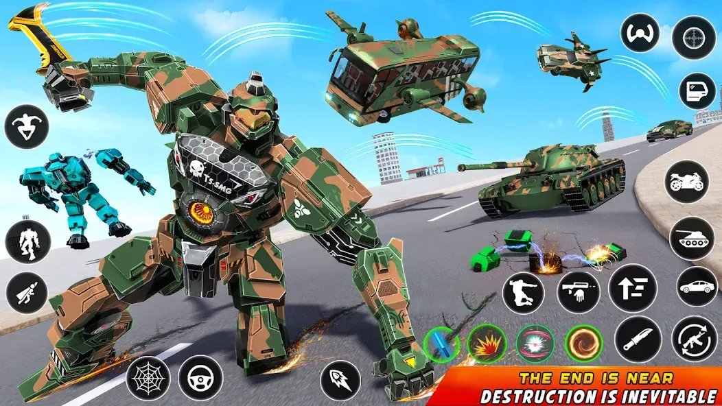 Скачать Army Bus Robot Car Game 3d — Последняя версия (Безлимитные деньги и все машины открыты) — скриншот 1