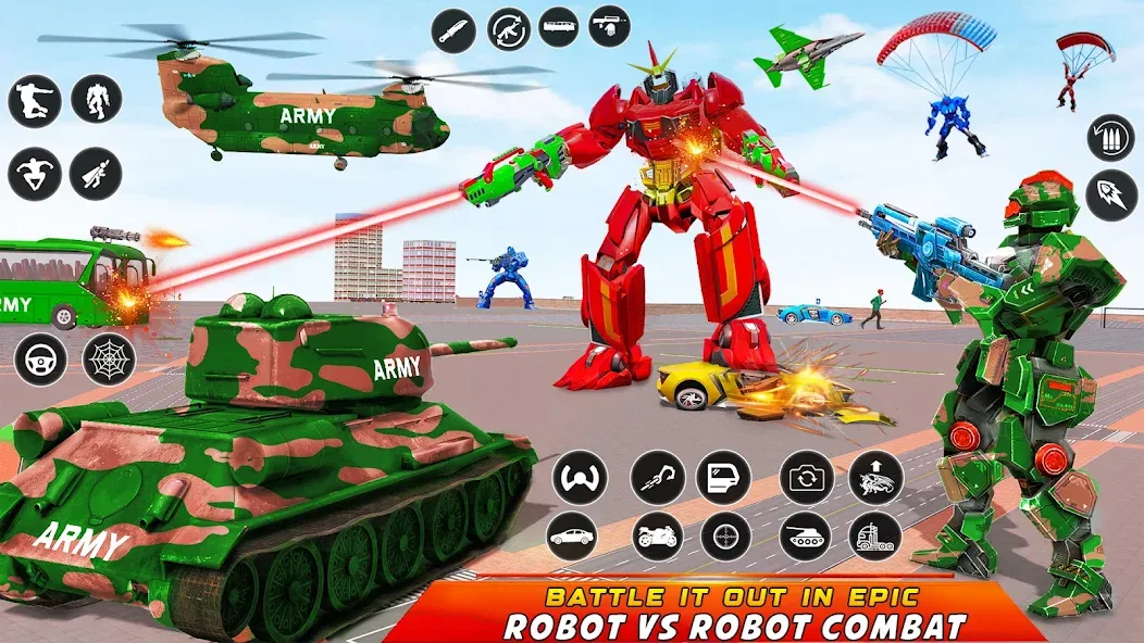Скачать Army Bus Robot Car Game 3d — Последняя версия (Безлимитные деньги и все машины открыты) — скриншот 4