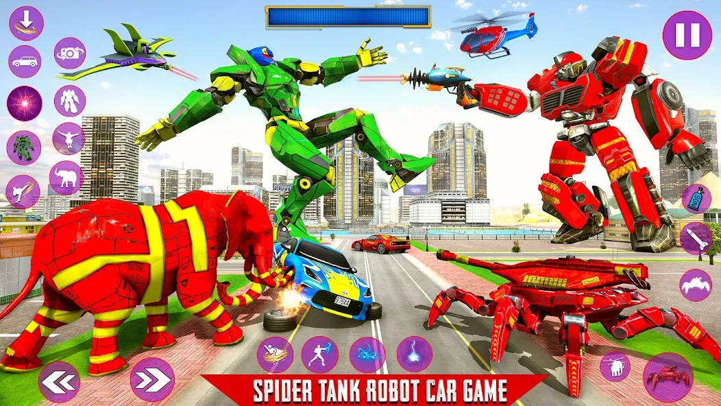 Скачать Spider Mech Wars - Robot Game MOD APK — Безлимитные деньги и мощные роботы — скриншот 5