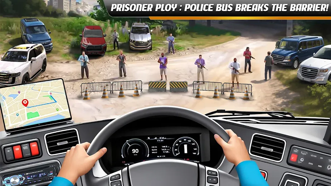 Police Bus Simulator Bus Games MOD APK на Android — Безлимитные деньги и все автобусы открыты — скриншот 1