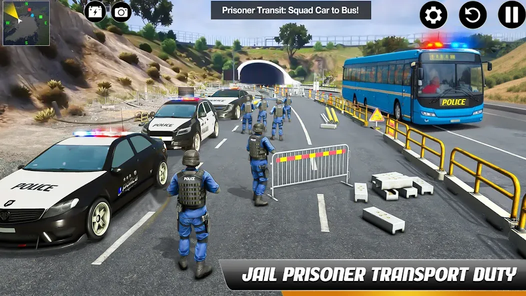 Police Bus Simulator Bus Games MOD APK на Android — Безлимитные деньги и все автобусы открыты — скриншот 2