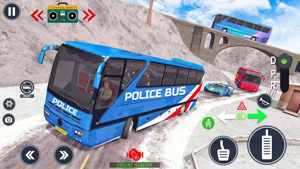 Police Bus Simulator Bus Games MOD APK на Android — Безлимитные деньги и все автобусы открыты — скриншот 5
