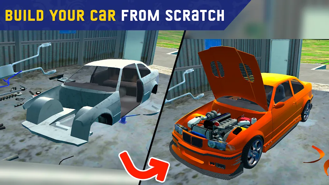Скачать My First Summer Car: Mechanic (Мод: Много денег и все машины) на Андроид — скриншот 1