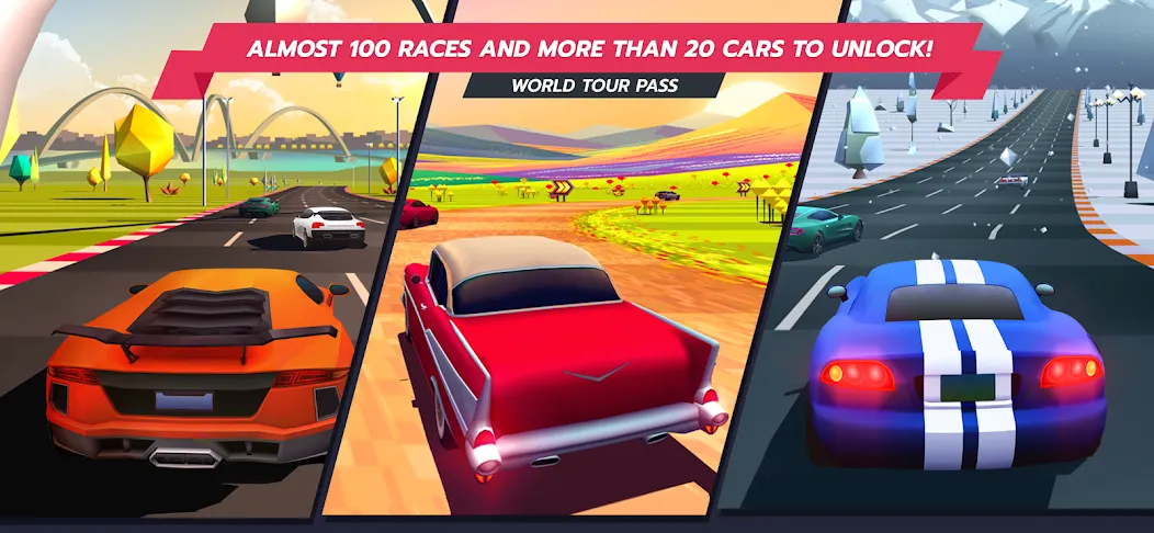 Horizon Chase – Arcade Racing — Взломанная версия (Безлимитные деньги и топливо) — скриншот 2 Horizon Chase – Arcade Racing — Взломанная версия (Безлимитные деньги и топливо) — скриншот 2