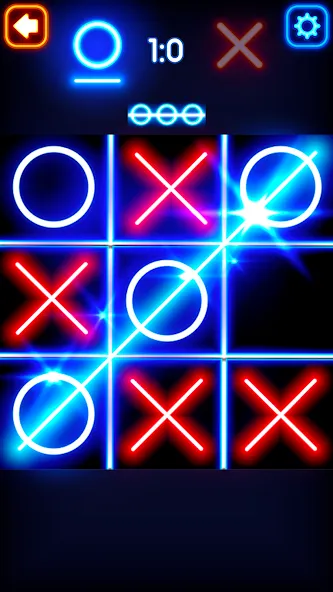 Скачать Tic Tac Toe Glow: 2 Players — Последняя версия (Без рекламы и все темы открыты) — скриншот 2