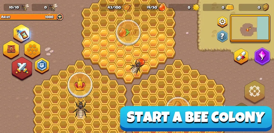 Скачать Pocket Bees: Colony Simulator на Андроид — Безлимитные ресурсы и ускоренное развитие — скриншот 1