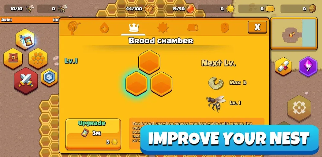Скачать Pocket Bees: Colony Simulator на Андроид — Безлимитные ресурсы и ускоренное развитие — скриншот 3