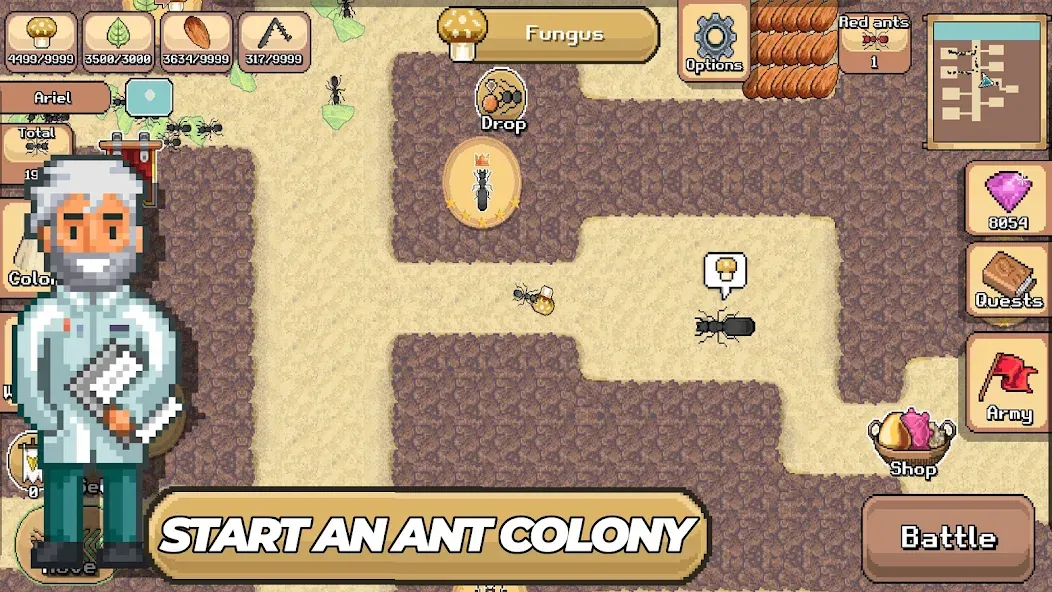 Pocket Ants: Colony Simulator — Мод: Безлимитные ресурсы и ускоренное развитие — скриншот 1 Pocket Ants: Colony Simulator — Мод: Безлимитные ресурсы и ускоренное развитие — скриншот 1