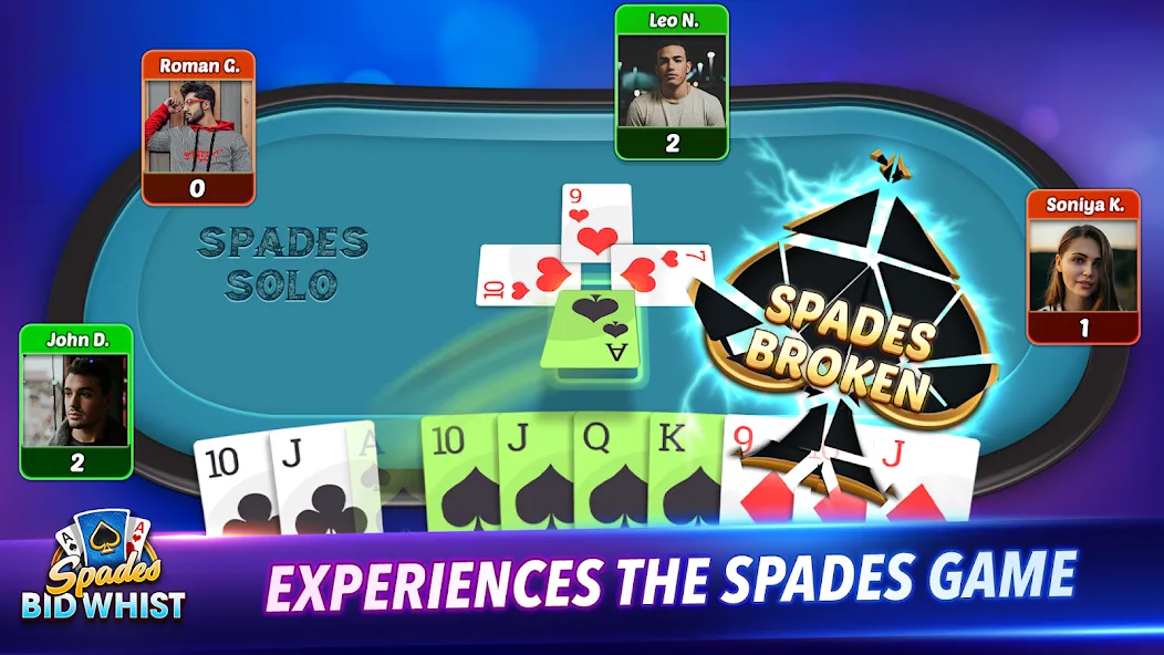 Скачать взлом Spades: Bid Whist Classic Game на Андроид — Без рекламы и все карты открыты — скриншот 3 Скачать взлом Spades: Bid Whist Classic Game на Андроид — Без рекламы и все карты открыты — скриншот 3