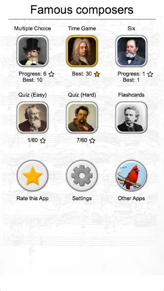 Скачать Famous Composers Portrait Quiz — Безлимитные подсказки и попытки — скриншот 3