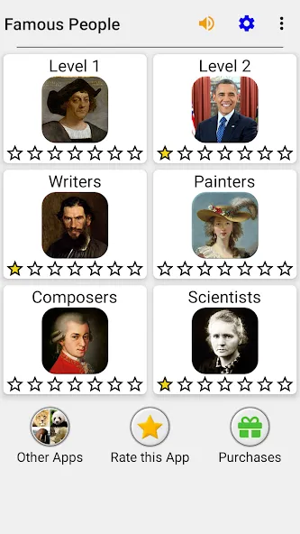 Famous People - History Quiz — Взломанная версия (Открыты все уровни и подсказки) — скриншот 3